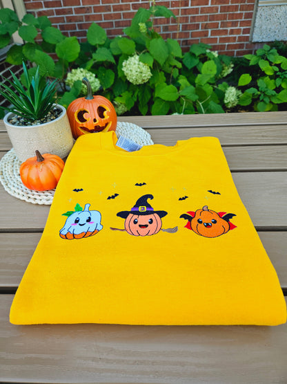 Pumpkin Halloween Embroidered Sweatshirt