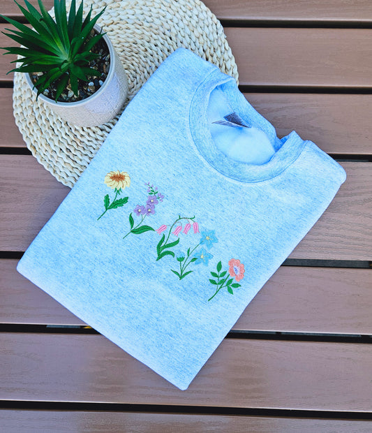 Flower Embroidered Sweatshirt