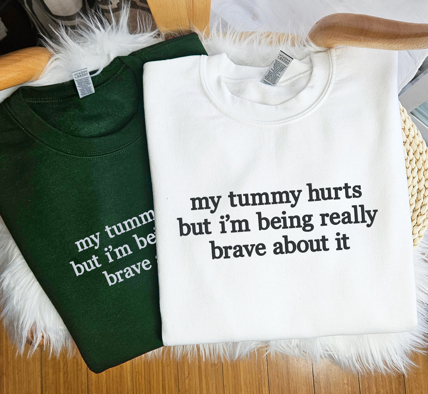 My Tummy Hurts Embroidered Crewneck Sweatshirt