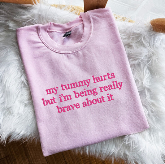 My Tummy Hurts Embroidered Crewneck Sweatshirt