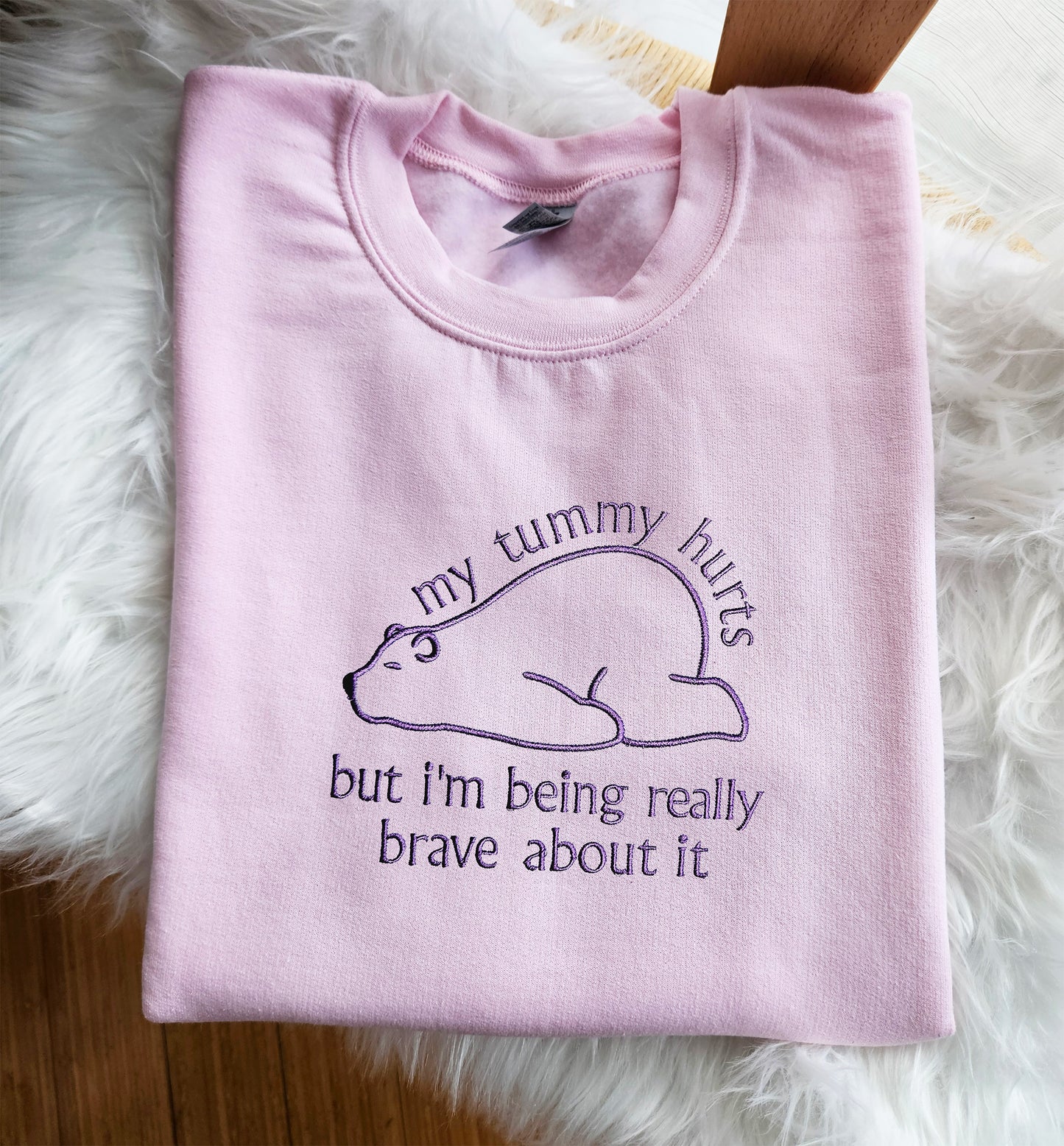 My Tummy Hurts Embroidered Crewneck Sweatshirt