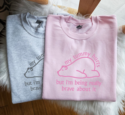 My Tummy Hurts Embroidered Crewneck Sweatshirt