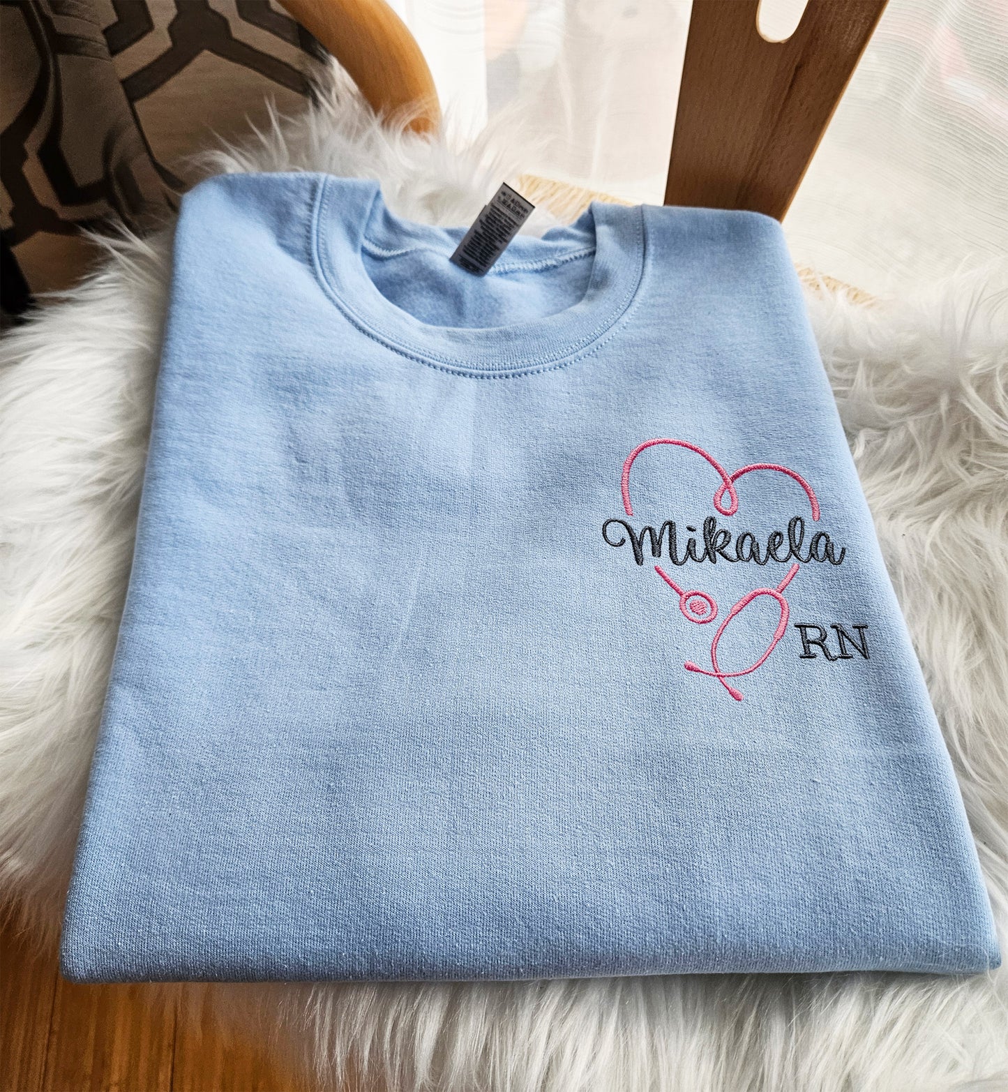 Custom Name Healthcare Embroidered Sweatshirt