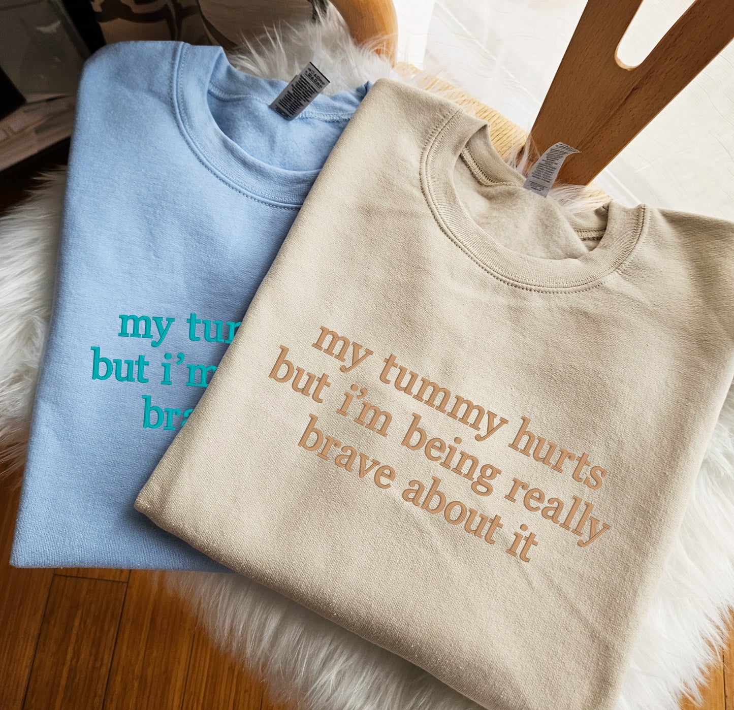 My Tummy Hurts Embroidered Crewneck Sweatshirt