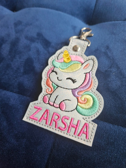 Custom Name Unicorn Keychain