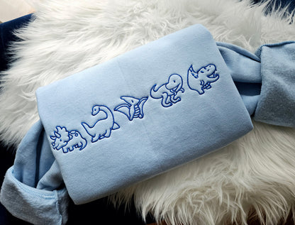 Cute Dinosaurs Embroidered  Hoodie Sweatshirt