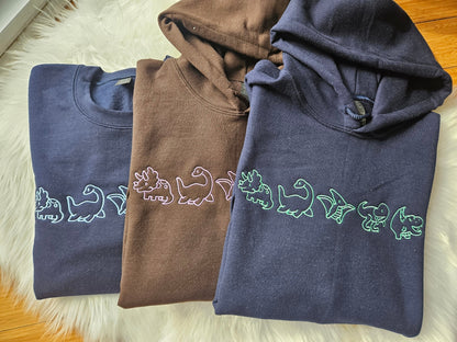Cute Dinosaurs Embroidered  Hoodie Sweatshirt