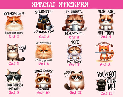 Sarcastic Cats Stickers