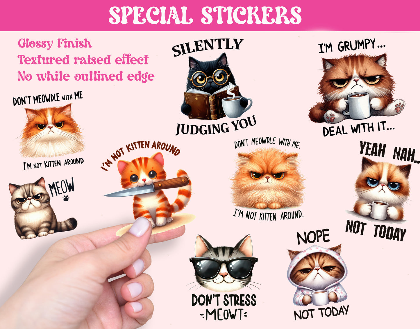 Sarcastic Cats Stickers