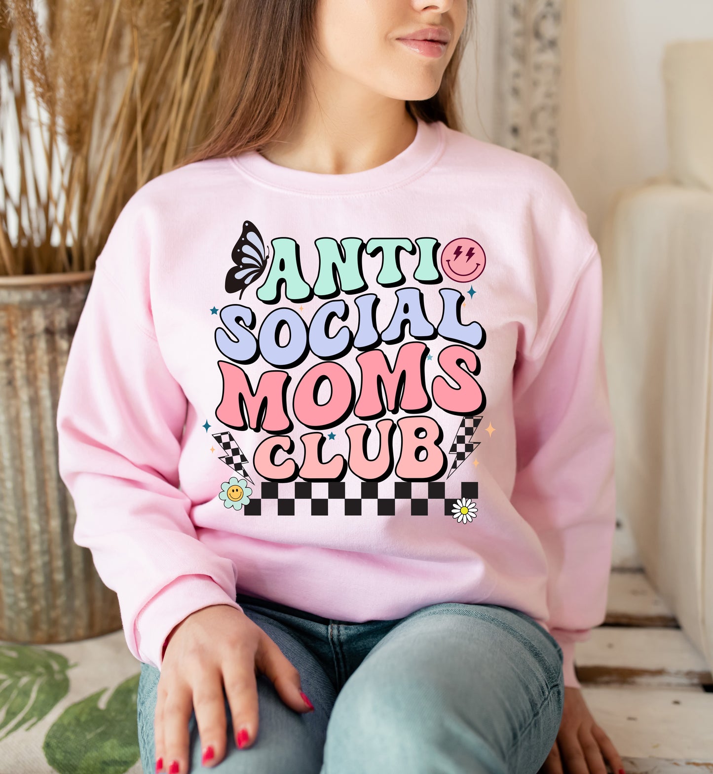 Anti Social Moms Club Crewneck Sweatshirt