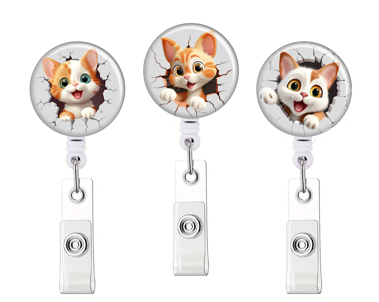 Cat Button Badge Reel