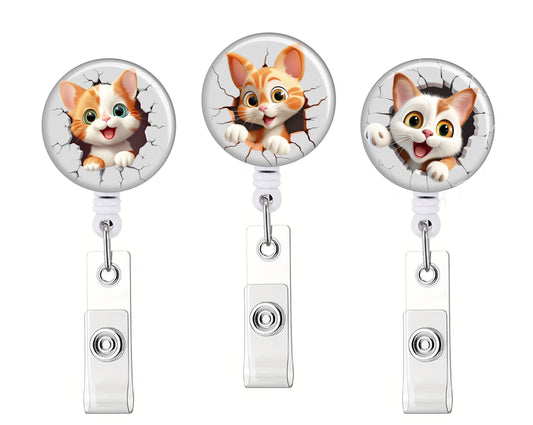 Cat Button Badge Reel