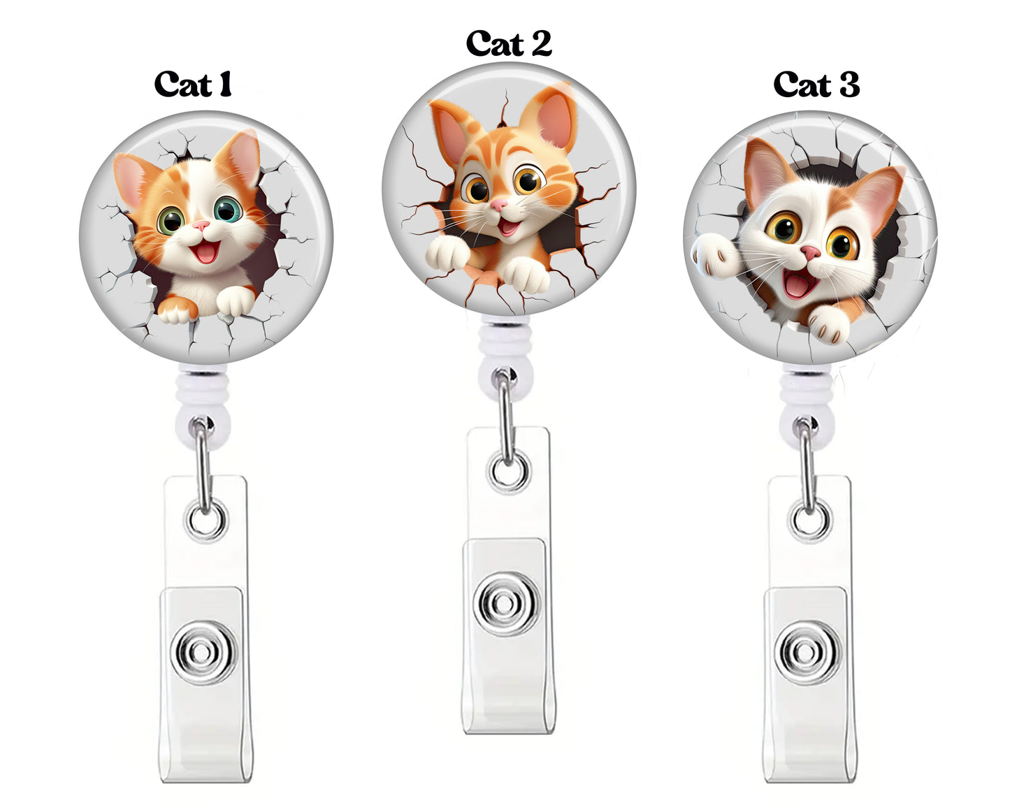 Cat Button Badge Reel