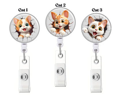 Cat Button Badge Reel