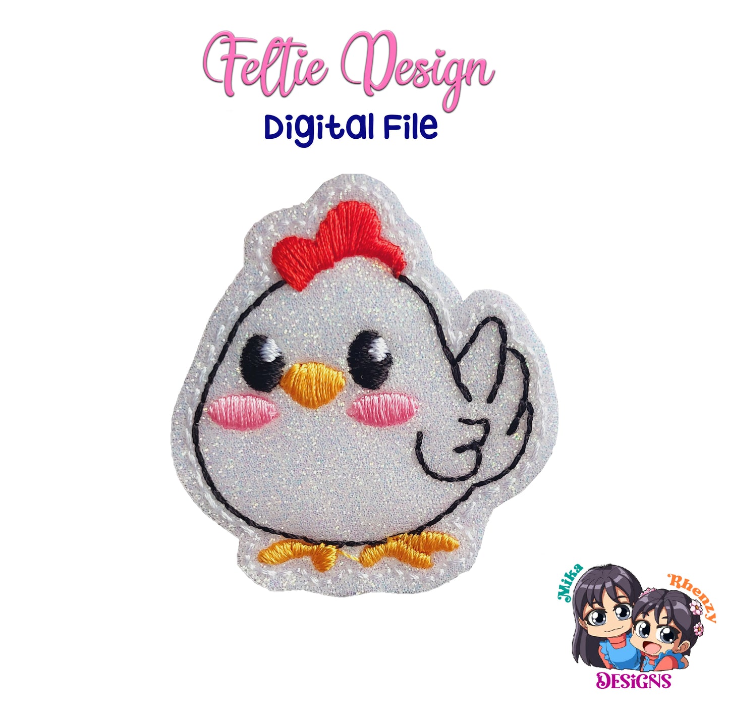 Chicken Feltie Design