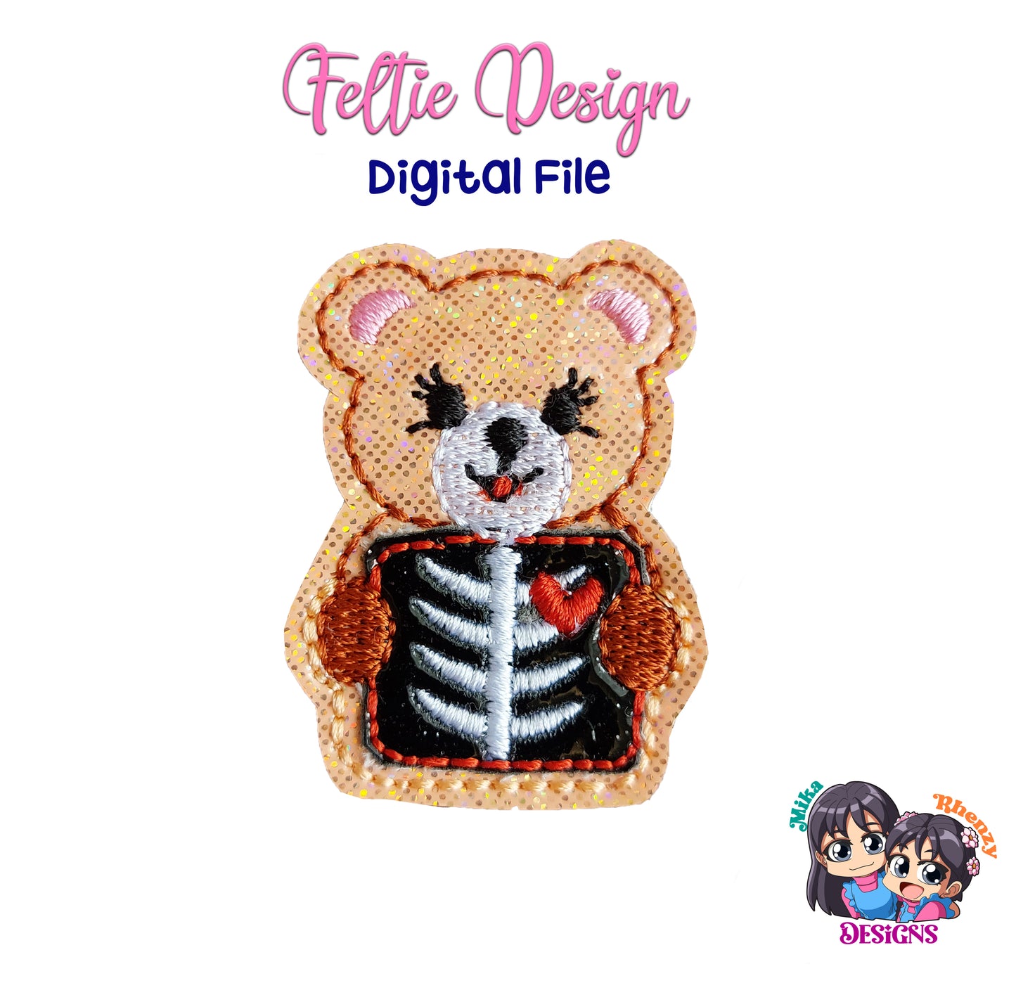 X-ray Bear Feltie Design