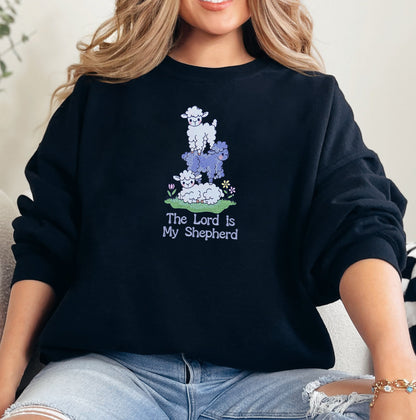 The Lord is My Shepherd Embroidered Crewneck Sweatshirt