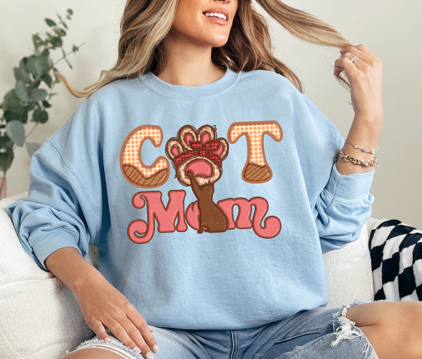 Cat Mom Crewneck Sweatshirt