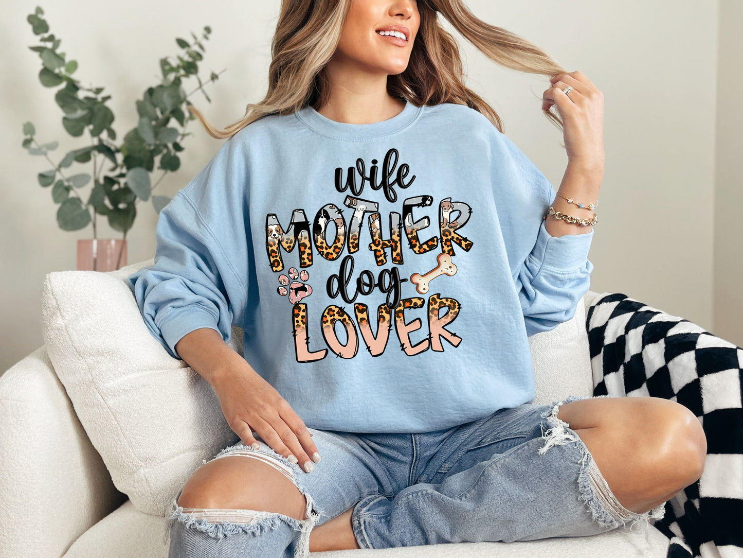 Wife Mother Dog Lover Crewneck Sweatshirt