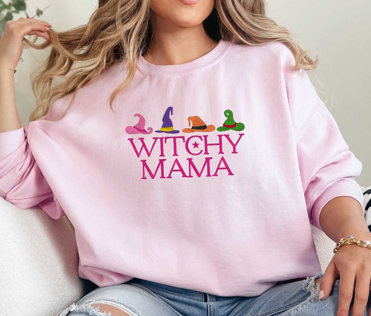 Witchy Mama Embroidered Crewneck Sweatshirt