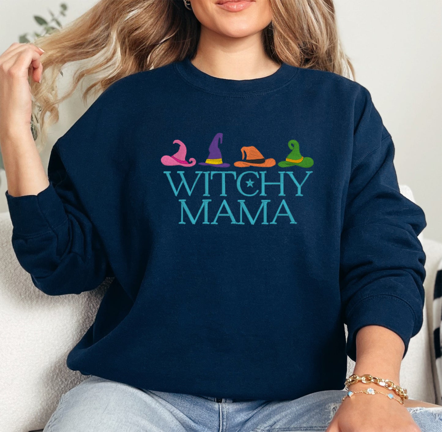 Witchy Mama Embroidered Crewneck Sweatshirt