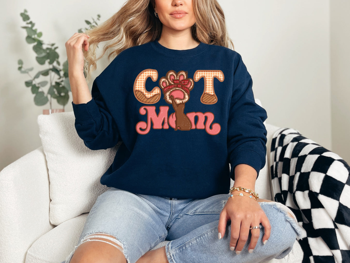 Cat Mom Crewneck Sweatshirt