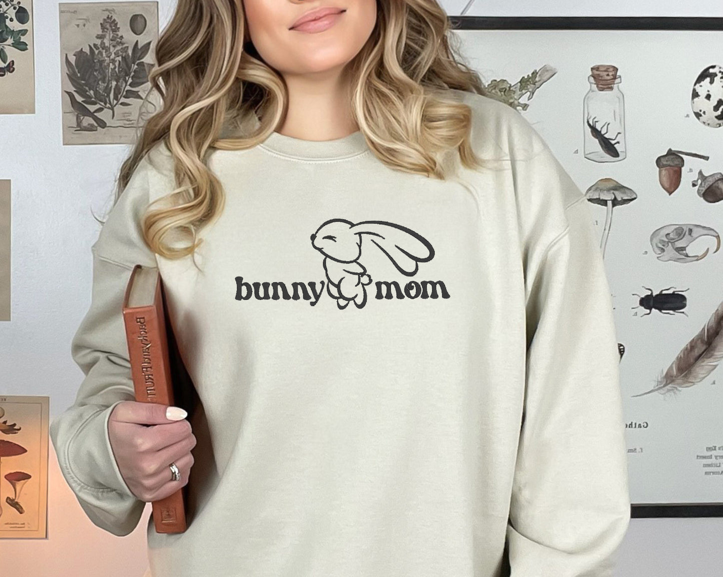 Bunny Mom Embroidered  Sweatshirt