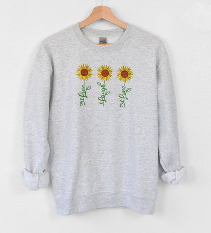 Live Love Laugh Embroidered Crewneck Sweatshirt