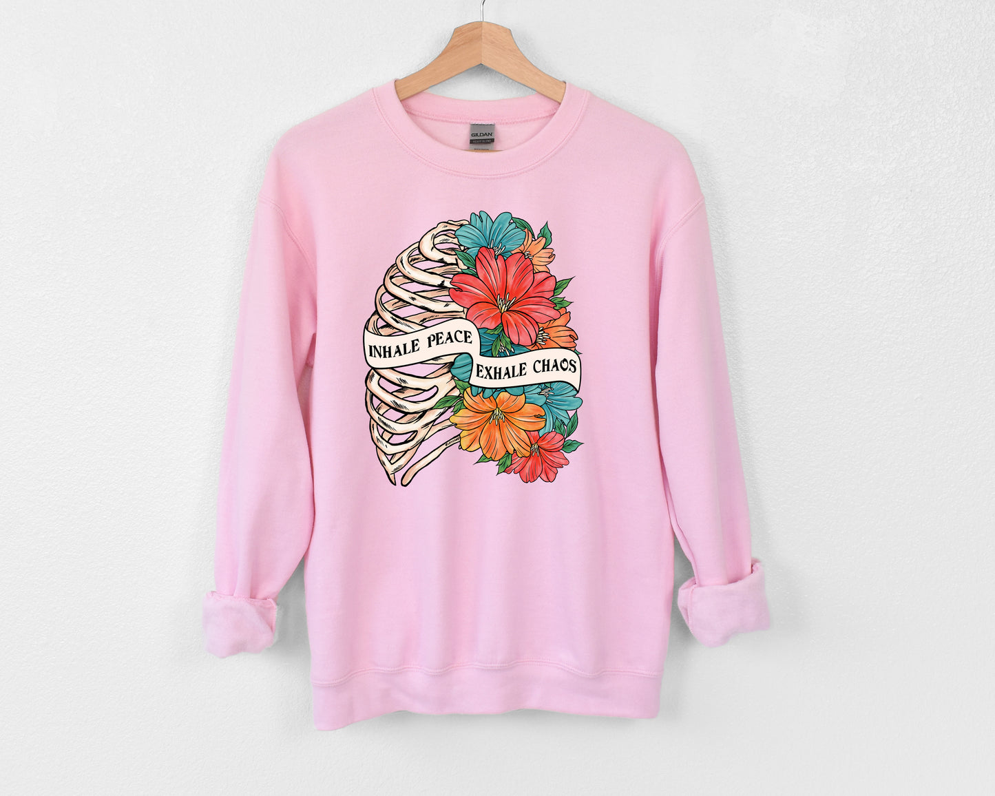 Inhale peace Exhale Chaos Crewneck Sweatshirt