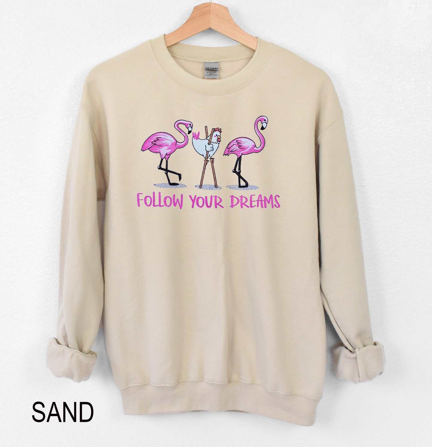 Follow Your Dreams Embroidered Crewneck Sweatshirt