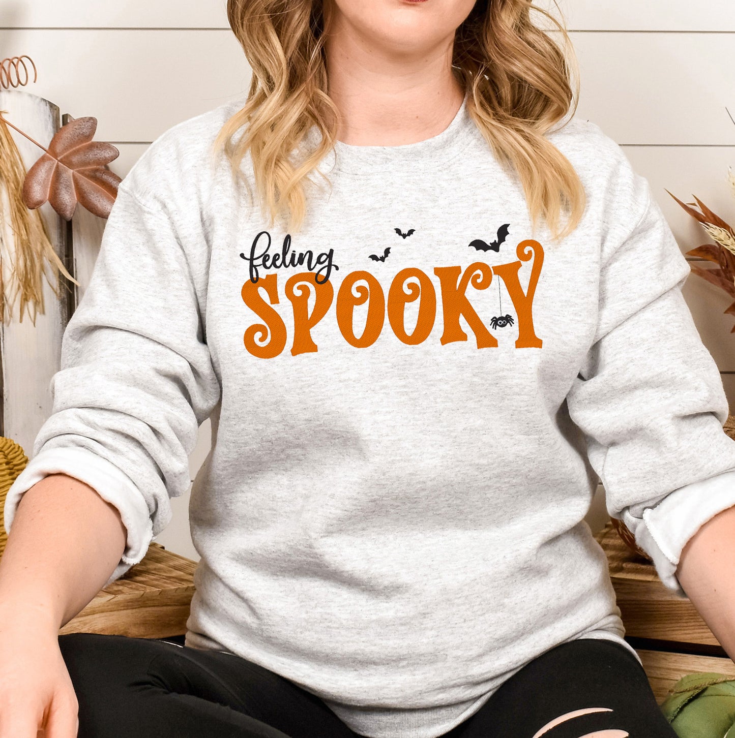 Feeling Spooky Embroidered Crewneck Sweatshirt