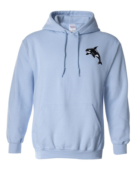 Orca Whale Embroidered Hoodie Sweatshirt