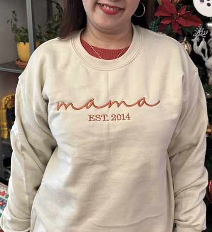 Mama Custom Embroidered Crewneck