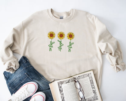 Live Love Laugh Embroidered Crewneck Sweatshirt