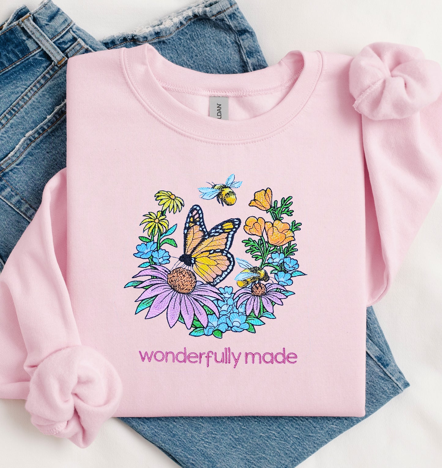 Wonderfully Made Garden Embroidered Crewneck Sweatshirt