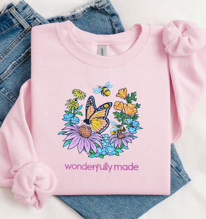 Wonderfully Made Garden Embroidered Crewneck Sweatshirt