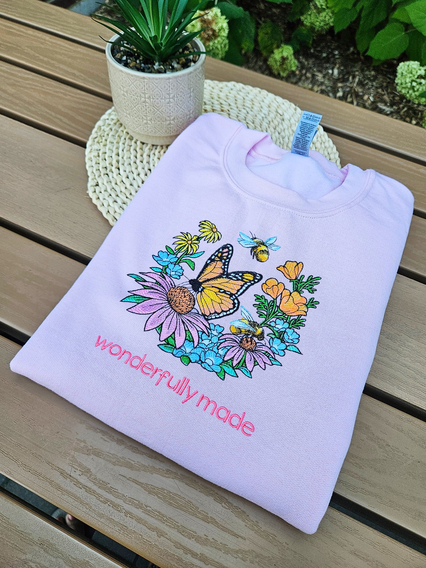 Wonderfully Made Garden Embroidered Crewneck Sweatshirt