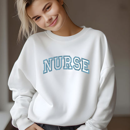 Embroidered Nurse Crewneck Sweatshirt