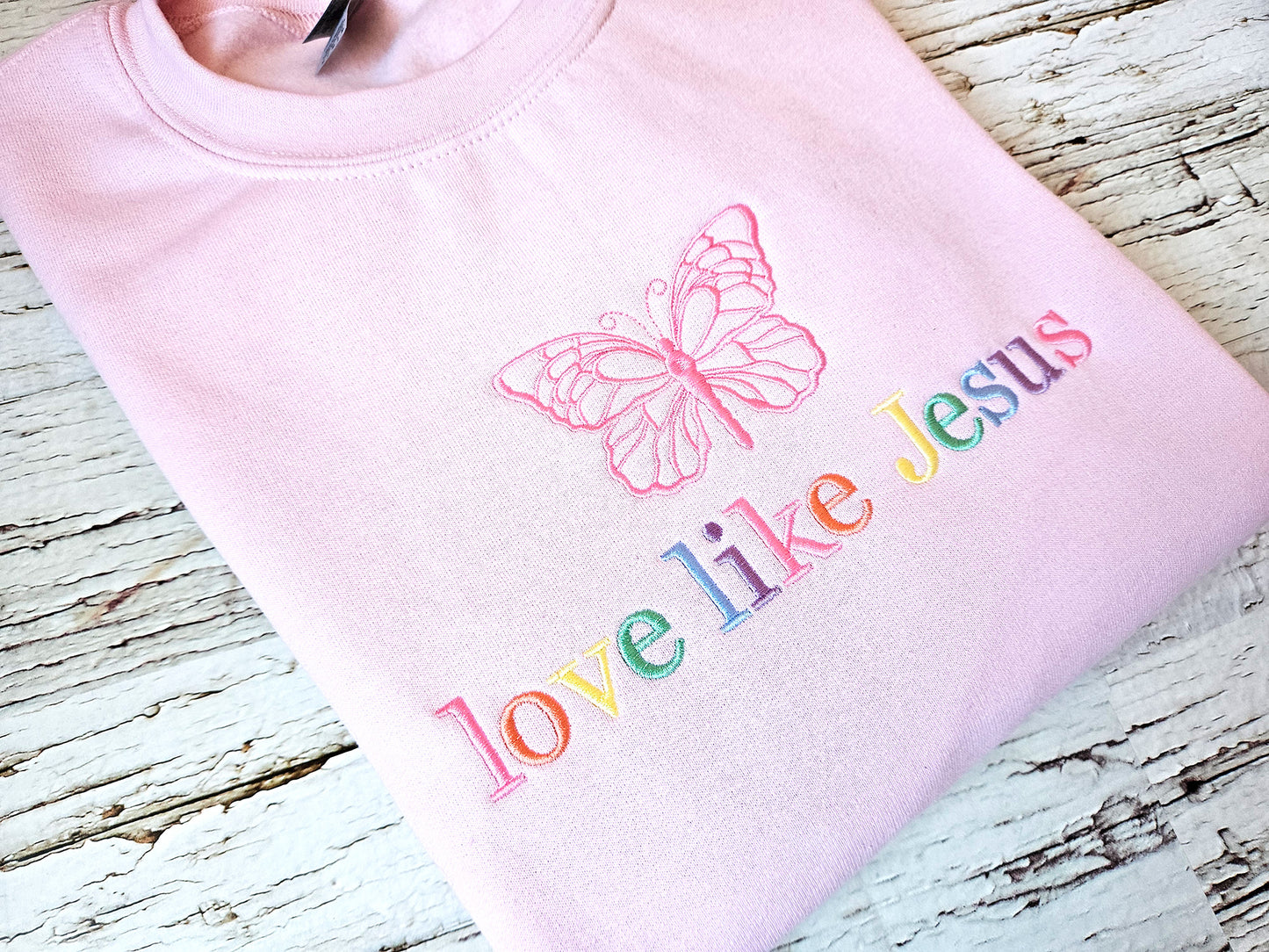 Love Like Jesus Embroidered Sweatshirt Crewneck or Hoodie