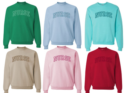 Embroidered Nurse Crewneck Sweatshirt