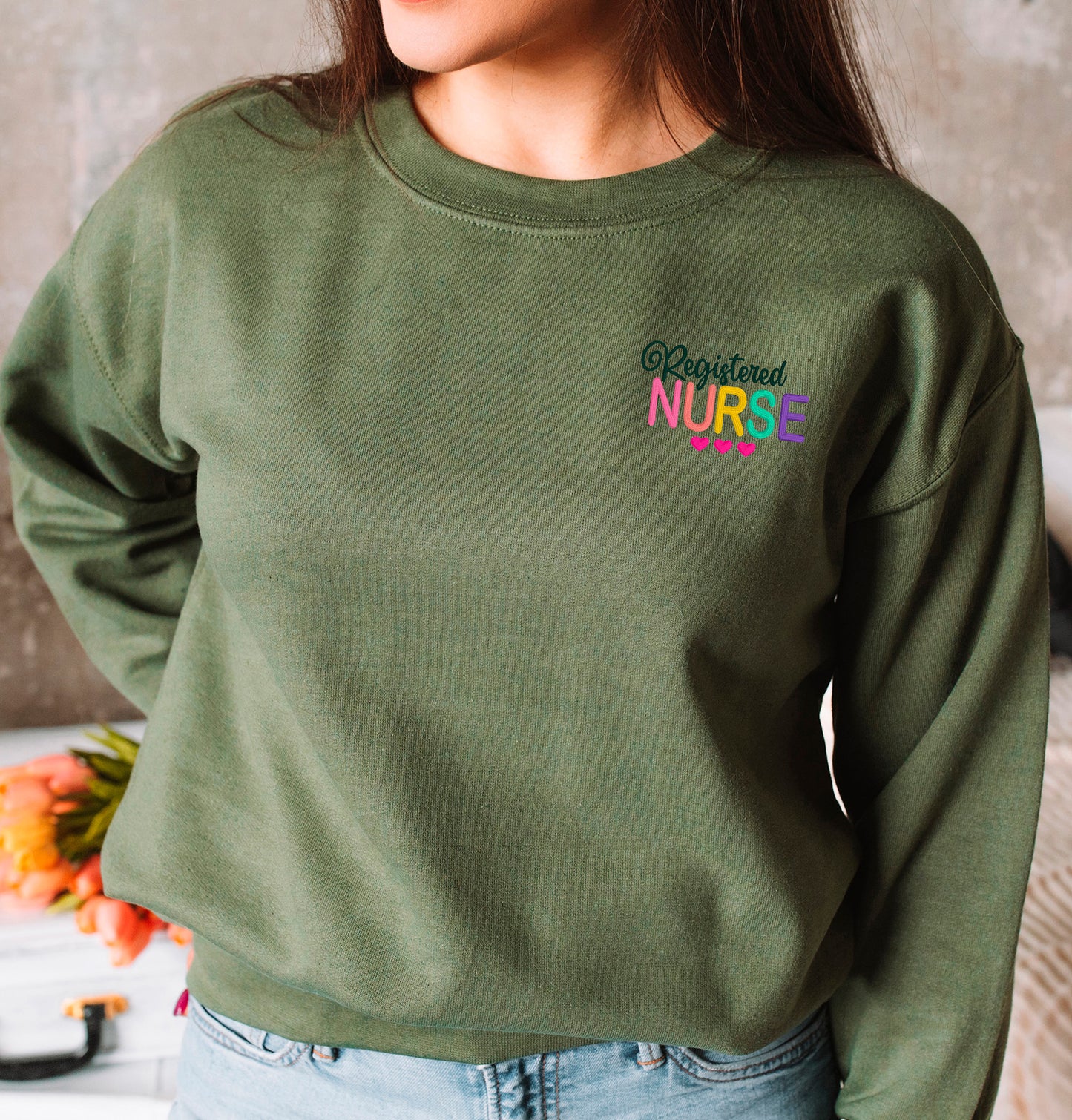 Registered Nurse Embroidery Sweatshirt