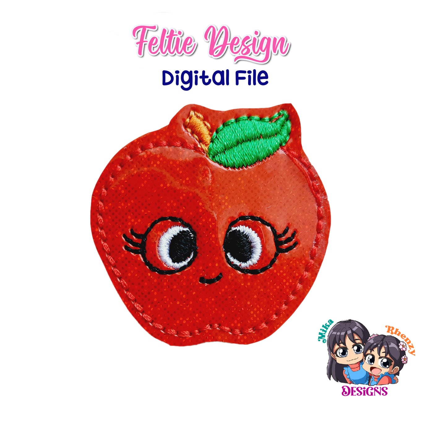 Apple Embroidery DIGITAL FILE