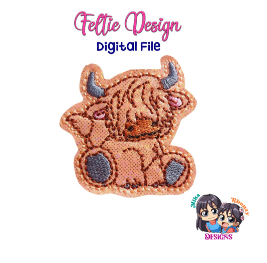 Highland Cow Feltie Design