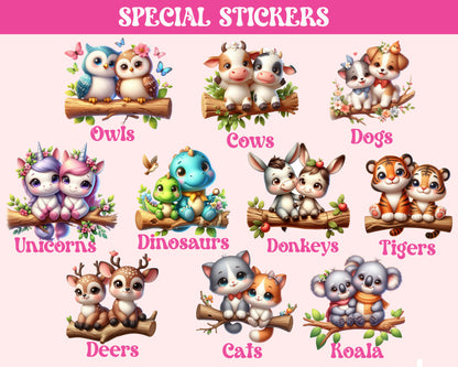 Animals In A Branch Stickers