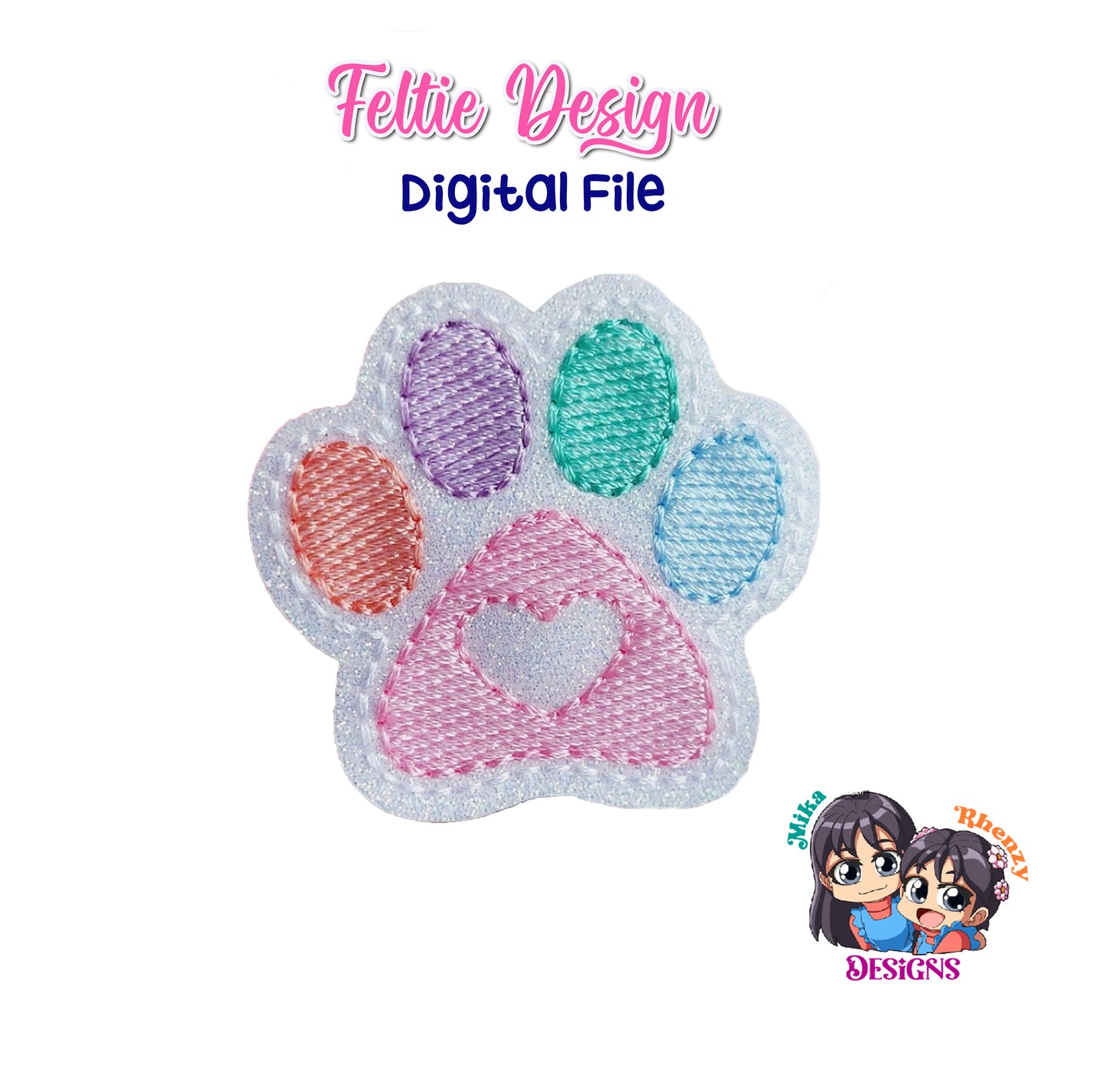 Paw Colorful Feltie Design