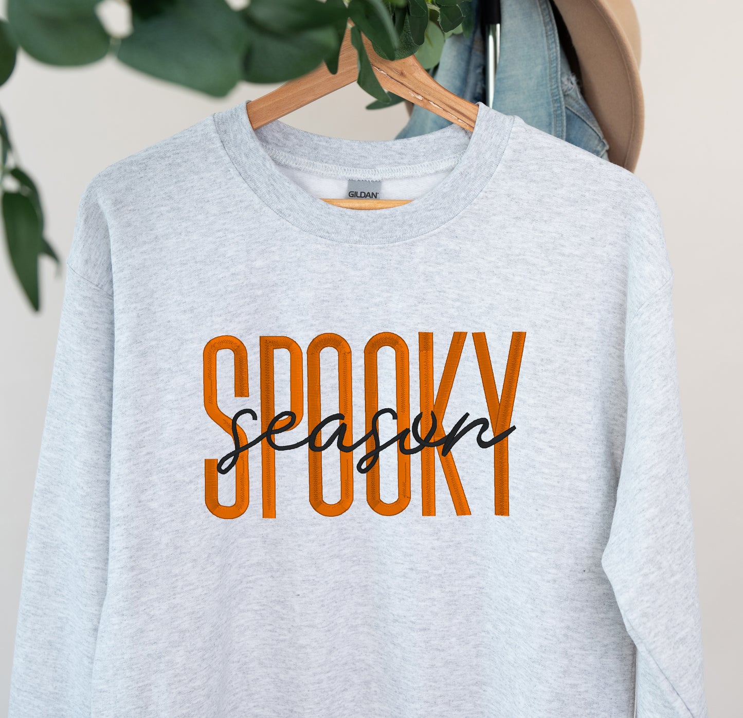 Spooky Season Embroidered Crewneck Sweatshirt