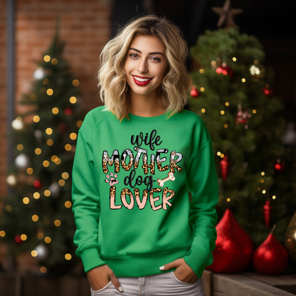 Wife Mother Dog Lover Crewneck Sweatshirt