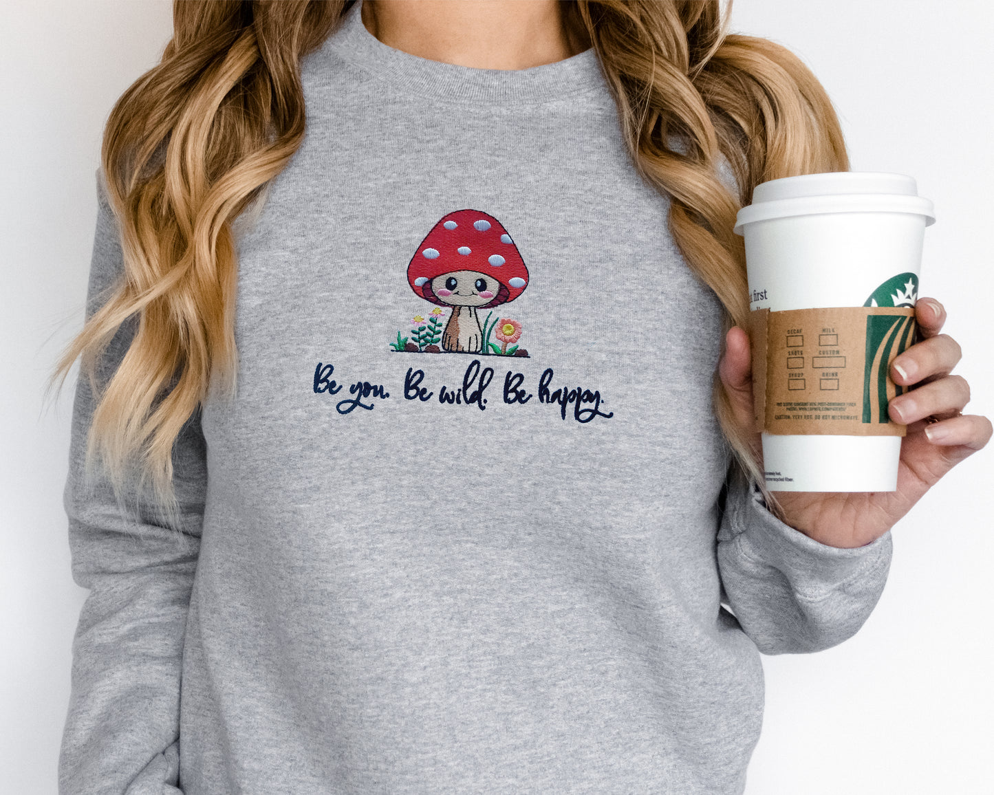 Be You Be Wild Be Happy Embroidered Sweatshirt