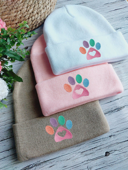 Rainbow Paw Beanie