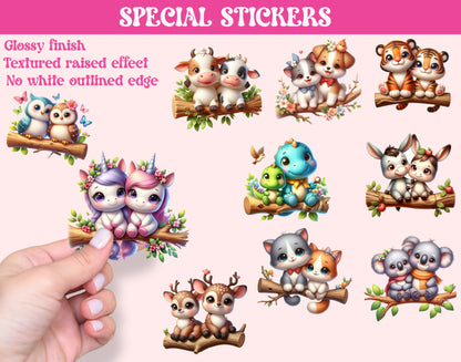 Animals In A Branch Stickers